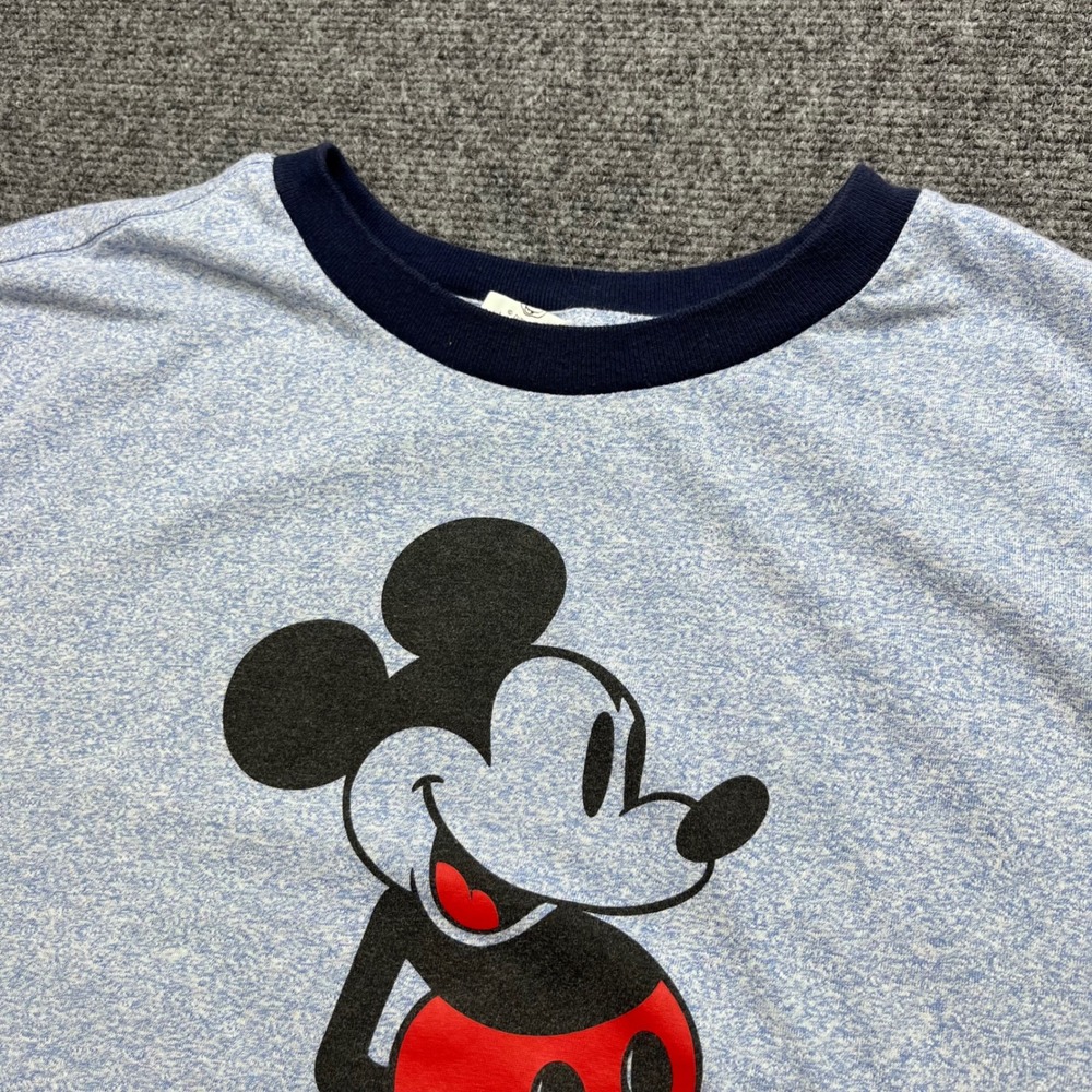 Disney Mickey Mouse Walt Disney World Blue Heather Ringer T-Shirt